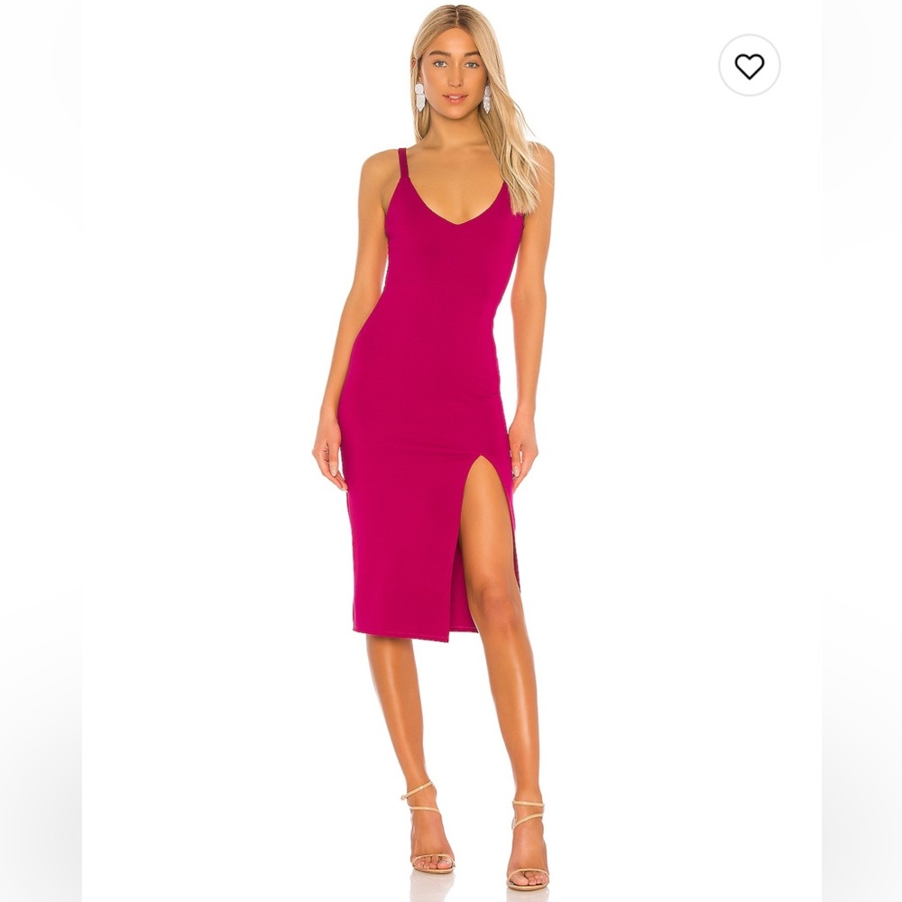 Lovers & friends Lucie Midi Dress in Fuchsia